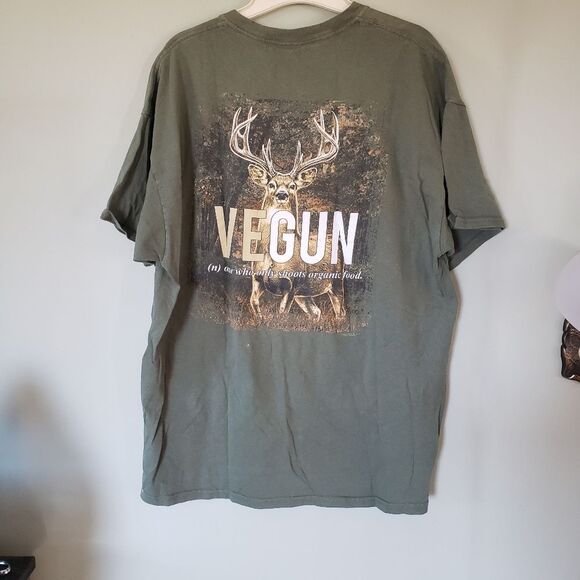 Vegun Men’s XL “Hunters” Graphic T-Shirt Novelty Vegan Humor Tee 100% Cotton - Picture 2 of 5